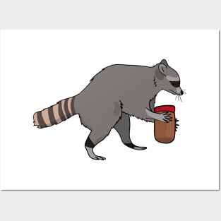 Raccoon Stealing Peanut Butter Posters and Art